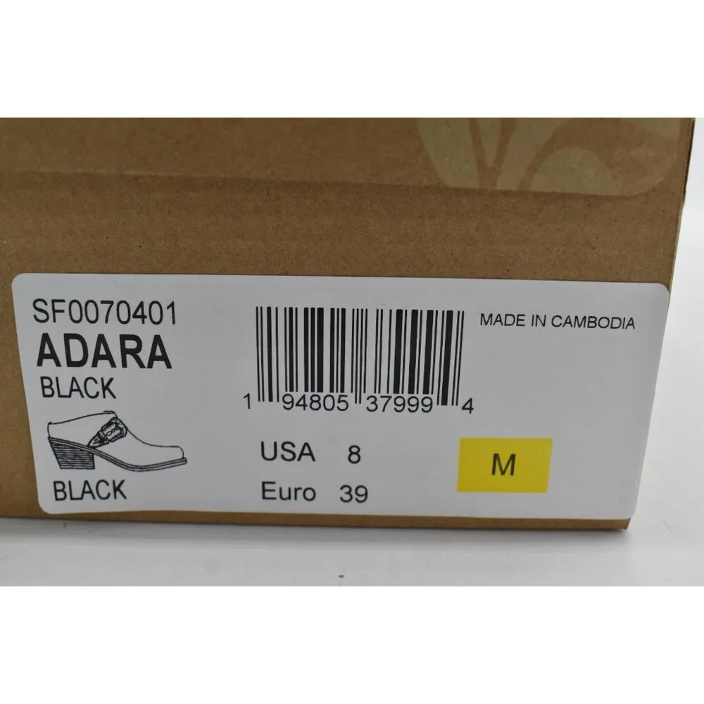 Sofft Women Size 8 Adara Black Leather Buckle Shooties‎ Booties Shoes Mules